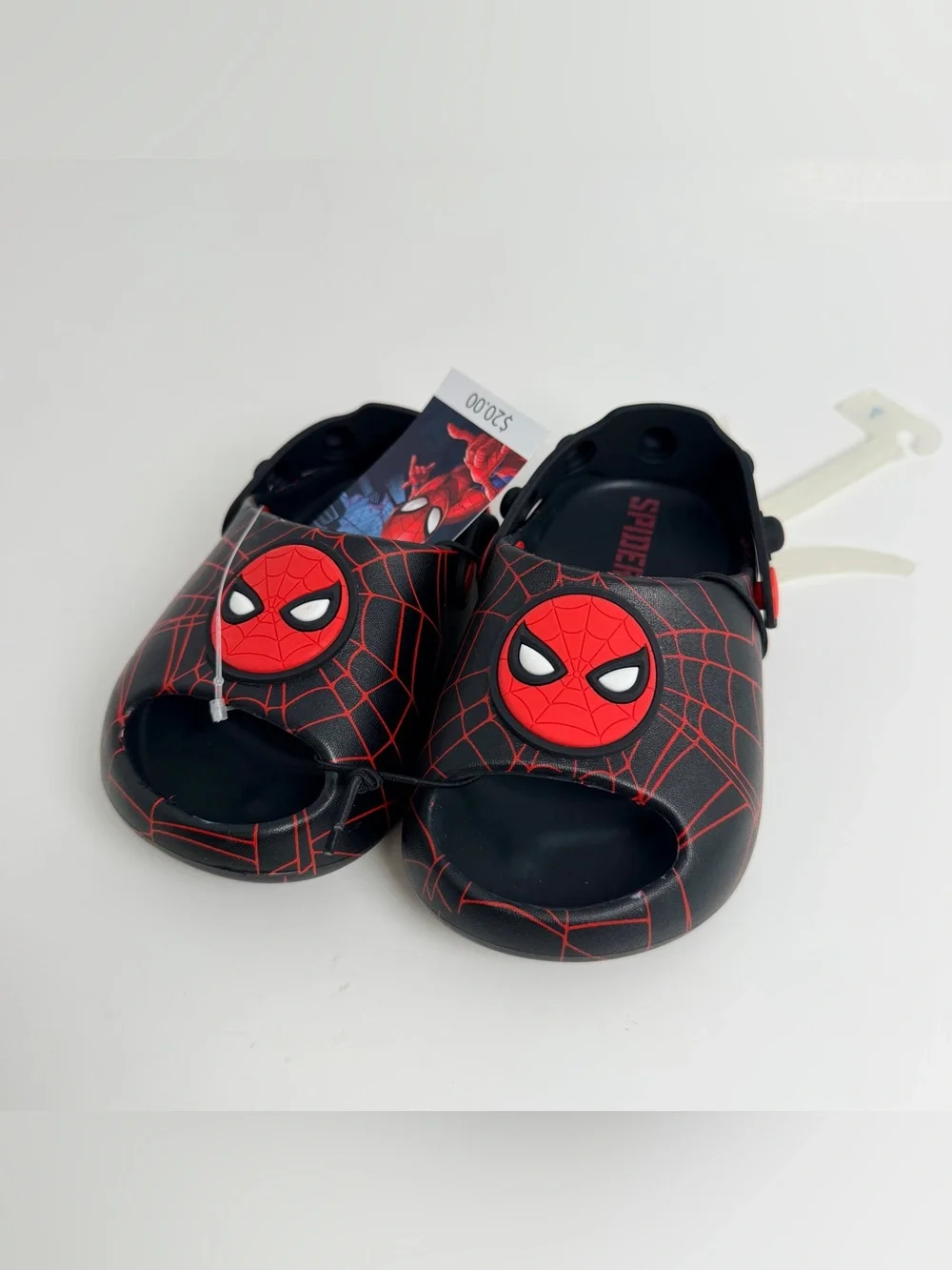 Spider-Man Kids Black and Red Webbed Clog Sandals